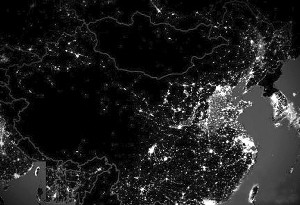 中国夜景卫星图江苏最亮 上晚自习？