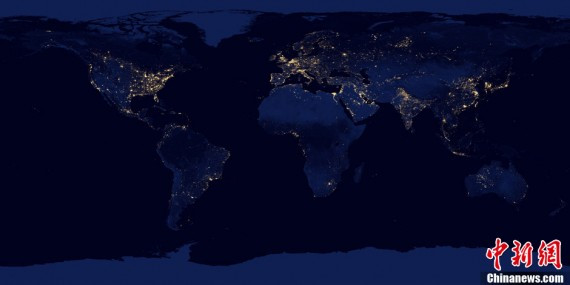NASA公布迄今为止最清晰的夜间地球灯火照(高清组图)