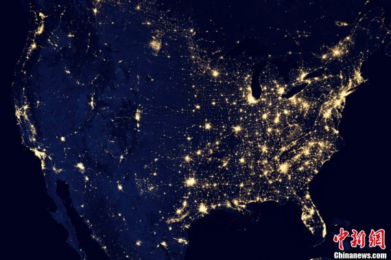 NASA公布迄今为止最清晰的夜间地球灯火照(高清组图)
