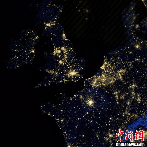 NASA公布迄今为止最清晰的夜间地球灯火照(高清组图)