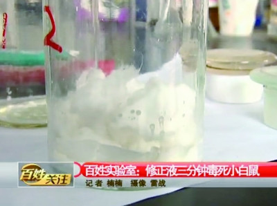 网传修正液三分钟毒死小白鼠 热传视频引家长震惊(组图)