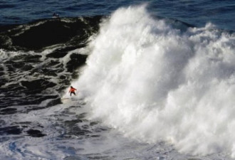 相簿：美国加州冲浪大赛 浪高九公尺