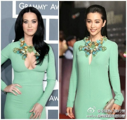 同一套绿色长裙 中西方女性不同演绎 差异可见一斑(图)
