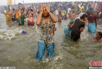 实拍印度大壶节 数千万人将同浴恒河