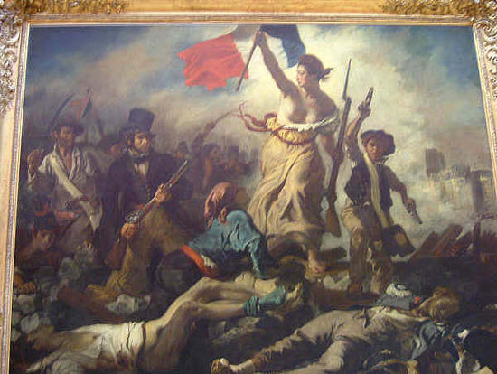 卢浮宫名画《自由引导人民》被游客画上9.11标记