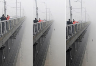 轻生者从武汉长江大桥跳下 记者拍到