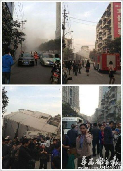 成都一影城整栋垮塌 现场目击者称压住接学生的家长(组图)