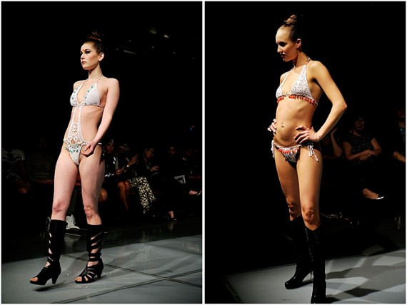 温哥华国际时装周的台前幕后：蕾丝底裤的模特(高清组图)