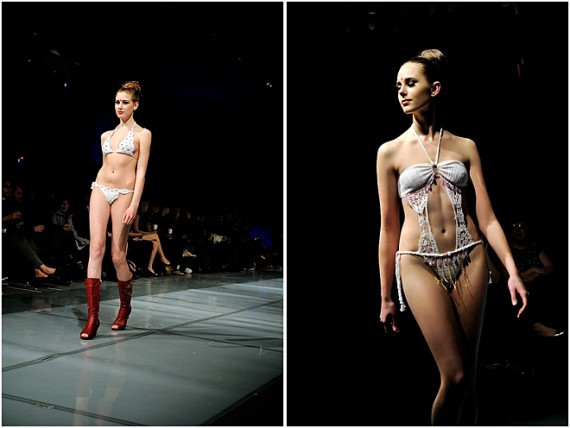 温哥华国际时装周的台前幕后：蕾丝底裤的模特(高清组图)
