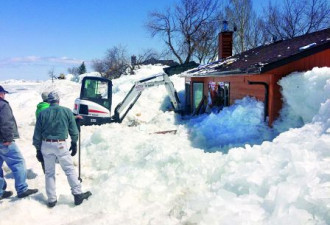 强风掀起湖中冰层 缅省20栋房屋损毁