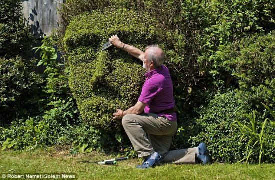 英国退休老人爱上园艺 自家门前打造“动物园”(组图)