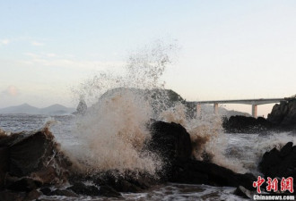 图：台风苏力登陆福建 掀起狂风巨浪
