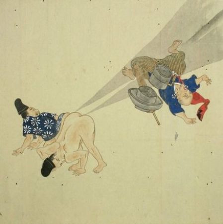 日本古代重口味画卷：用放屁打仗 对方人仰马翻(组图)