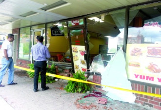 多伦多东区事故 七旬汉驾车撞入餐厅