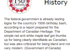 加拿大建国150年 你选哪个庆祝Logo？