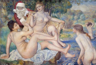 圣诞老人穿越世界名画：竟毫无违和感