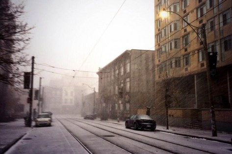 Snow fell in downtown Toronto on Nov. 23, 2013. Courtesy of CityNews viewer Tiffany Madlambayan (‏@tmadlambayan).