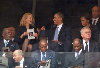 奥巴马与丹麦女总理自拍 米歇尔不高兴