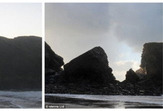 英海岸遭9米巨浪袭击 巨石被削去一半