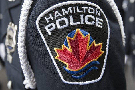 A Hamilton Police badge is shown in a Sept. 26, 2010 file photo. THE CANADIAN PRESS/Francis Vachon