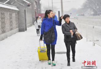 中央戏剧学院在京初试 靓女冒雪赶考