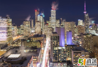 当年加拿大：老照片中夜幕下的多伦多
