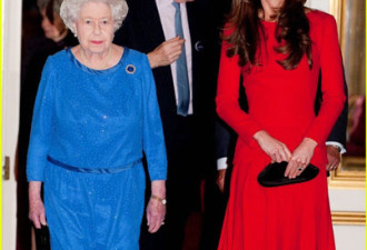 凯特王妃与女王出行：厉行节俭穿旧裙