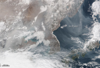 如隔着脏玻璃：NASA拍摄亚洲上空雾霾
