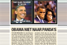 奥巴马夫妇照片遭恶搞 改成人猿模样
