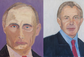 小布什办画展秀 展出中俄领导人肖像