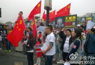 杭州建垃圾焚烧厂 市民披五星红旗示威