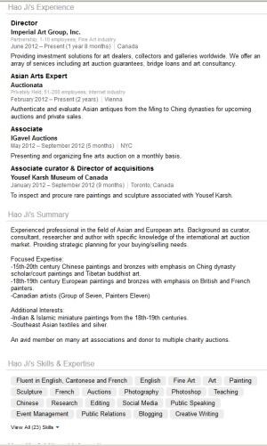 LinkedIn page for Hao Ji