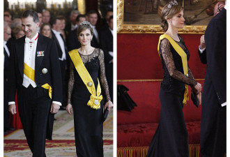 西班牙王妃高雅黑裙露面支持丈夫继位