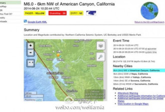 美国旧金山湾区6.0级地震 过万居民断电