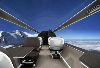 法设计无窗透明私人飞机 全方位看外景