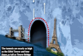 南极发现巨型隧道 高度接近埃菲尔塔