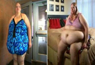 美国三百公斤女子走红 计划继续增肥