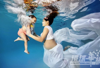 摄影师拍唯美孕妇水下写真照 美丽动人