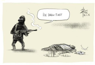 无惧恐袭 全球漫画家声援法国枪击案