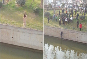 图：南京全裸少女自杀 路人跳河救人