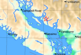 卑诗省3.4级地震距温哥华仅约百公里
