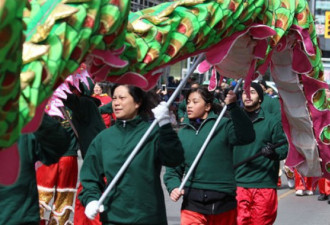 圣派翠克日游行首见中国舞龙：绿色的