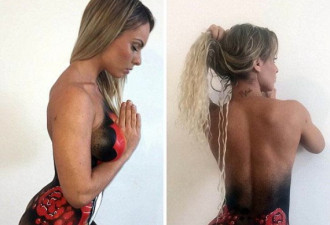 巴西美臀小姐冠军裸身彩绘圣母像引众议