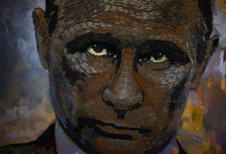 乌克兰艺术家用子弹壳拼成普京的肖像