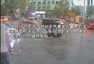 老人骑车跌倒积水路面 无人帮扶终身亡