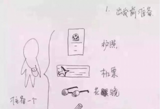 华裔女子为父母手绘海关策略 感动加人