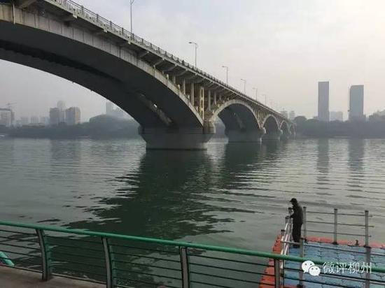 11月5日,柳州市长肖文荪落水的地点附近,沿河都有护栏。