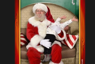 令人啼笑皆非 看圣诞老人吓哭孩子照片