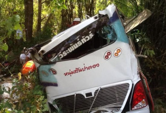 泰国载中国游客人巴士翻车 致11人遇难