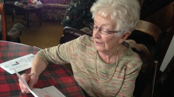 Viola Eisnor looks at the $770.43 Nova Scotia Power bill she received for her summer cottage. The bill from September to May usually amounts to $40 to $60.